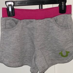Little girls True Religion sweat shorts